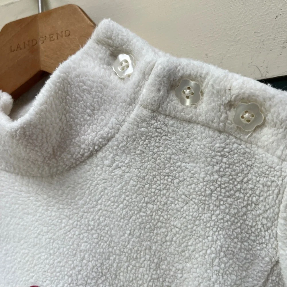 Hanna Andersson Girls‎ Cream Fleece Snowflake Dress Mock Neck Size 110 5T 5 6